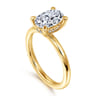 Cari - 18K Yellow Gold Oval Diamond Engagement Ring - 0.06 ct