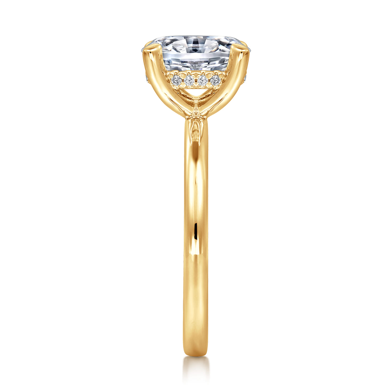 Cari - 18K Yellow Gold Oval Diamond Engagement Ring - 0.06 ct - Shot 4