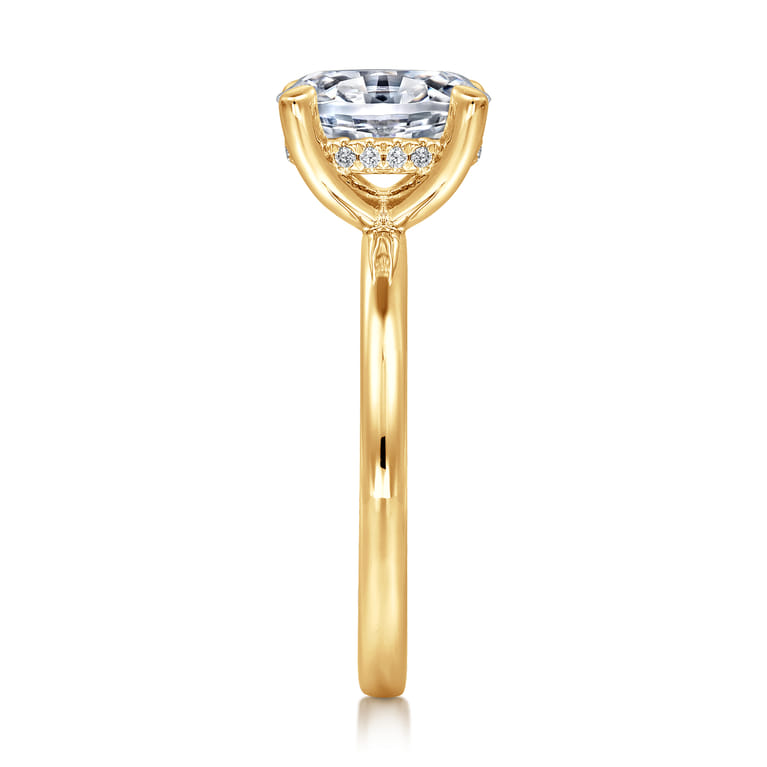 Cari - 18K Yellow Gold Oval Diamond Engagement Ring - 0.06 ct - Shot 4