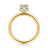 Rainah - 18K Yellow Gold Oval Diamond Engagement Ring - 0.11 ct