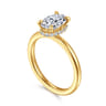 Rainah - 18K Yellow Gold Oval Diamond Engagement Ring - 0.11 ct