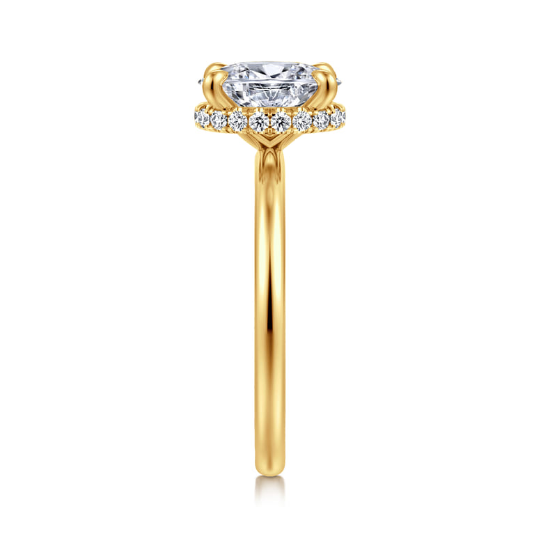 Rainah - 18K Yellow Gold Oval Diamond Engagement Ring - 0.11 ct - Shot 4