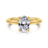 Azucena - 18K Yellow Gold Oval Solitaire Diamond Engagement Ring - 0.05 ct