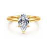 Cari - 18K Yellow Gold Pear Diamond Engagement Ring - 0.06 ct