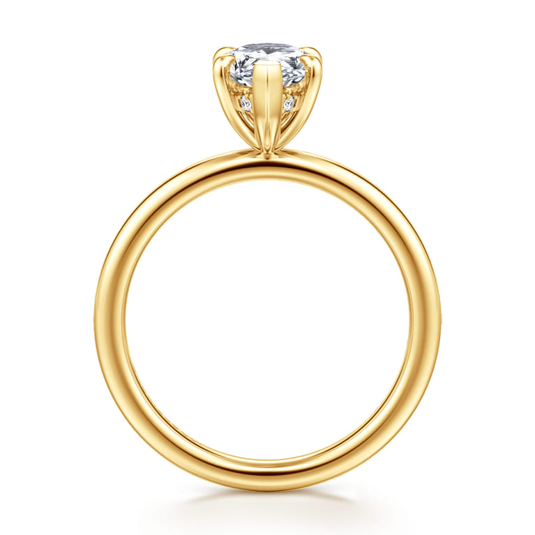 Cari - 18K Yellow Gold Pear Diamond Engagement Ring - 0.06 ct - Shot 2