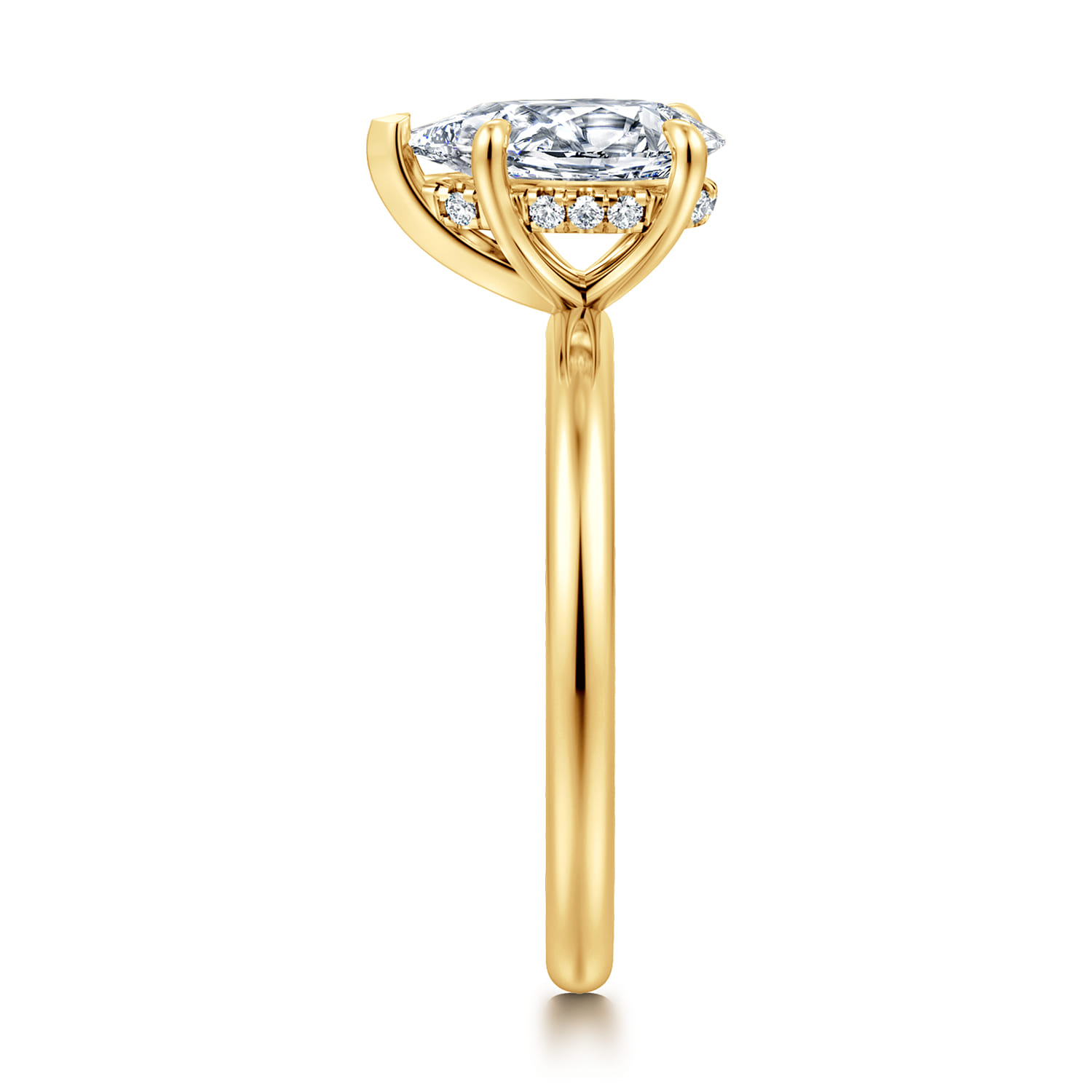 Cari - 18K Yellow Gold Pear Diamond Engagement Ring - 0.06 ct - Shot 4