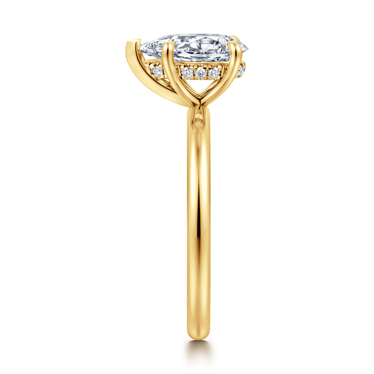 Cari - 18K Yellow Gold Pear Diamond Engagement Ring - 0.06 ct - Shot 4