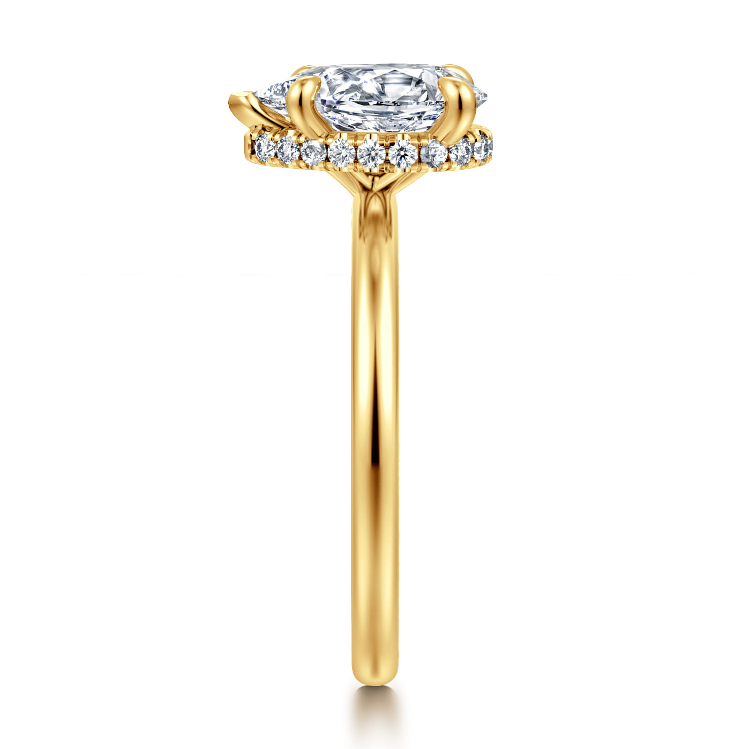 Rainah - 18K Yellow Gold Pear Shape Diamond Engagement Ring - 0.11 ct - Shot 4
