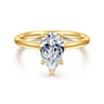 Azucena - 18K Yellow Gold Pear Shape Solitaire Diamond Engagement Ring - 0.05 ct