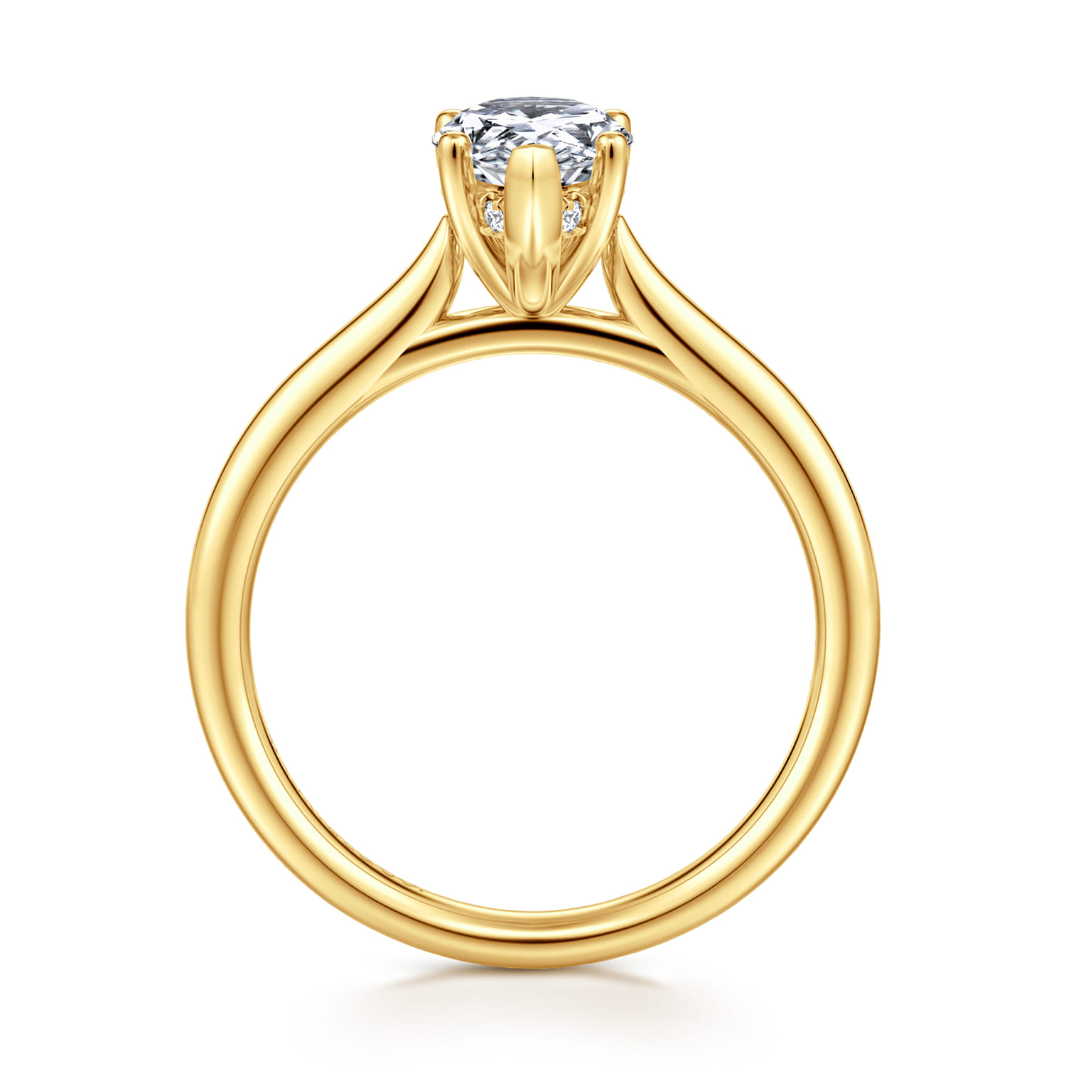 Azucena - 18K Yellow Gold Pear Shape Solitaire Diamond Engagement Ring - 0.05 ct - Shot 2