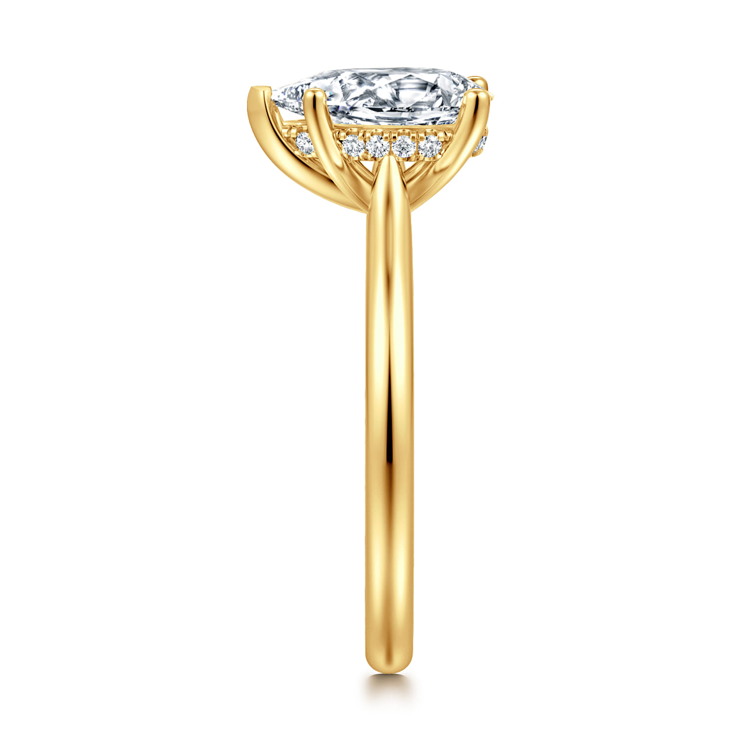 Azucena - 18K Yellow Gold Pear Shape Solitaire Diamond Engagement Ring - 0.05 ct - Shot 4