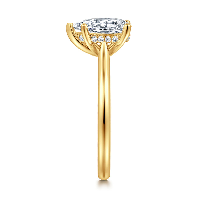 Azucena - 18K Yellow Gold Pear Shape Solitaire Diamond Engagement Ring - 0.05 ct - Shot 4