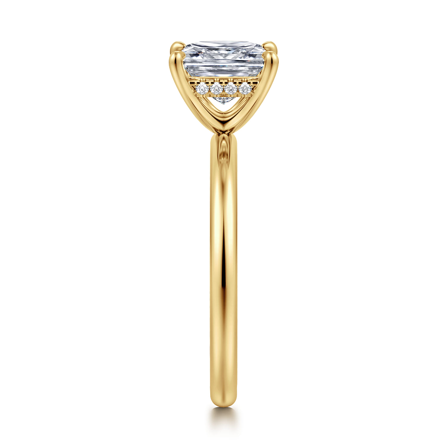 Cari - 18K Yellow Gold Princess Cut Diamond Engagement Ring - 0.06 ct - Shot 4