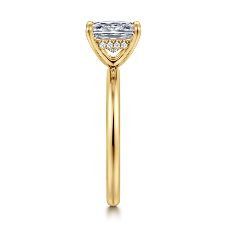 Cari - 18K Yellow Gold Princess Cut Diamond Engagement Ring - 0.06 ct - Shot 4