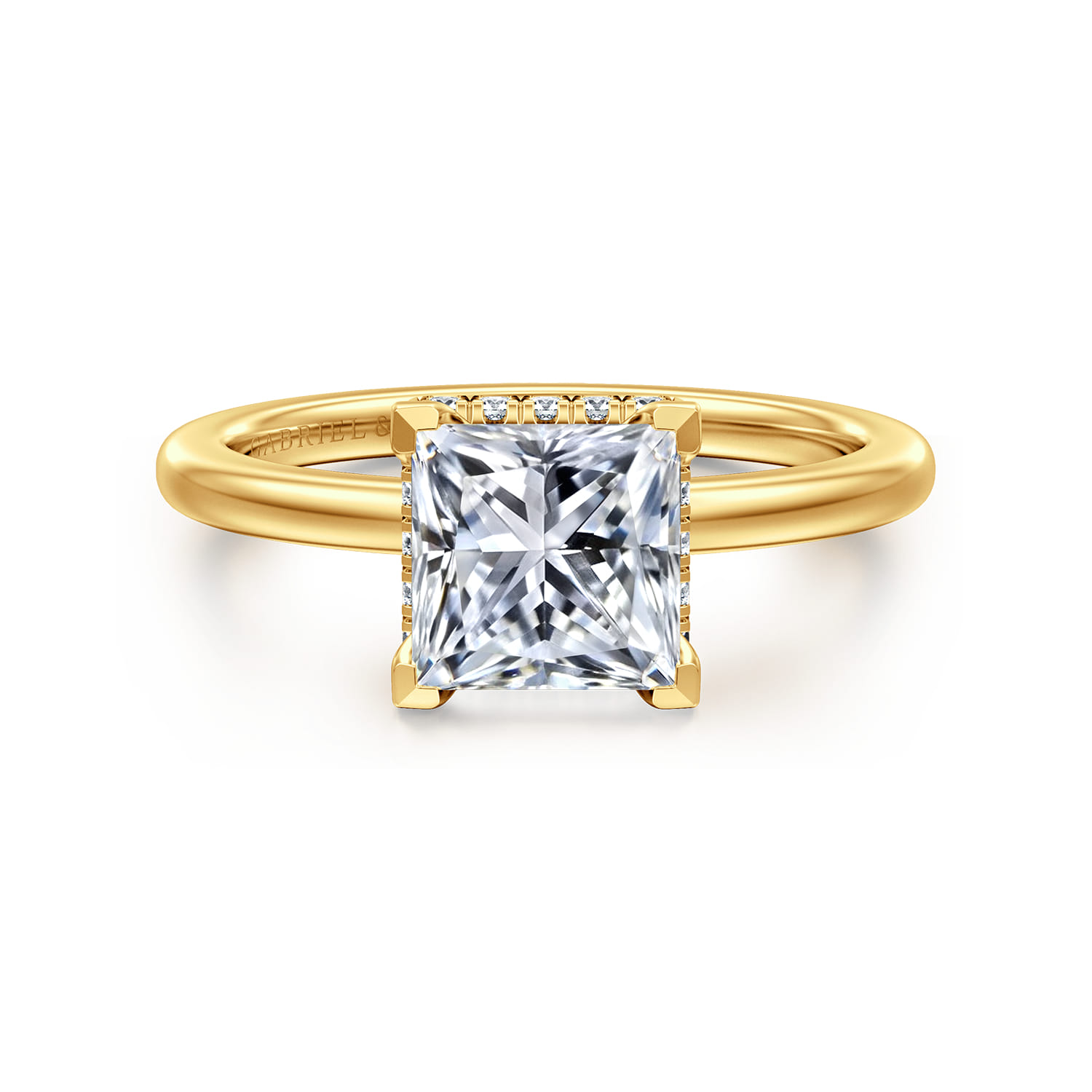 Rainah - 18K Yellow Gold Princess Diamond Engagement Ring - 0.12 ct - Shot 1