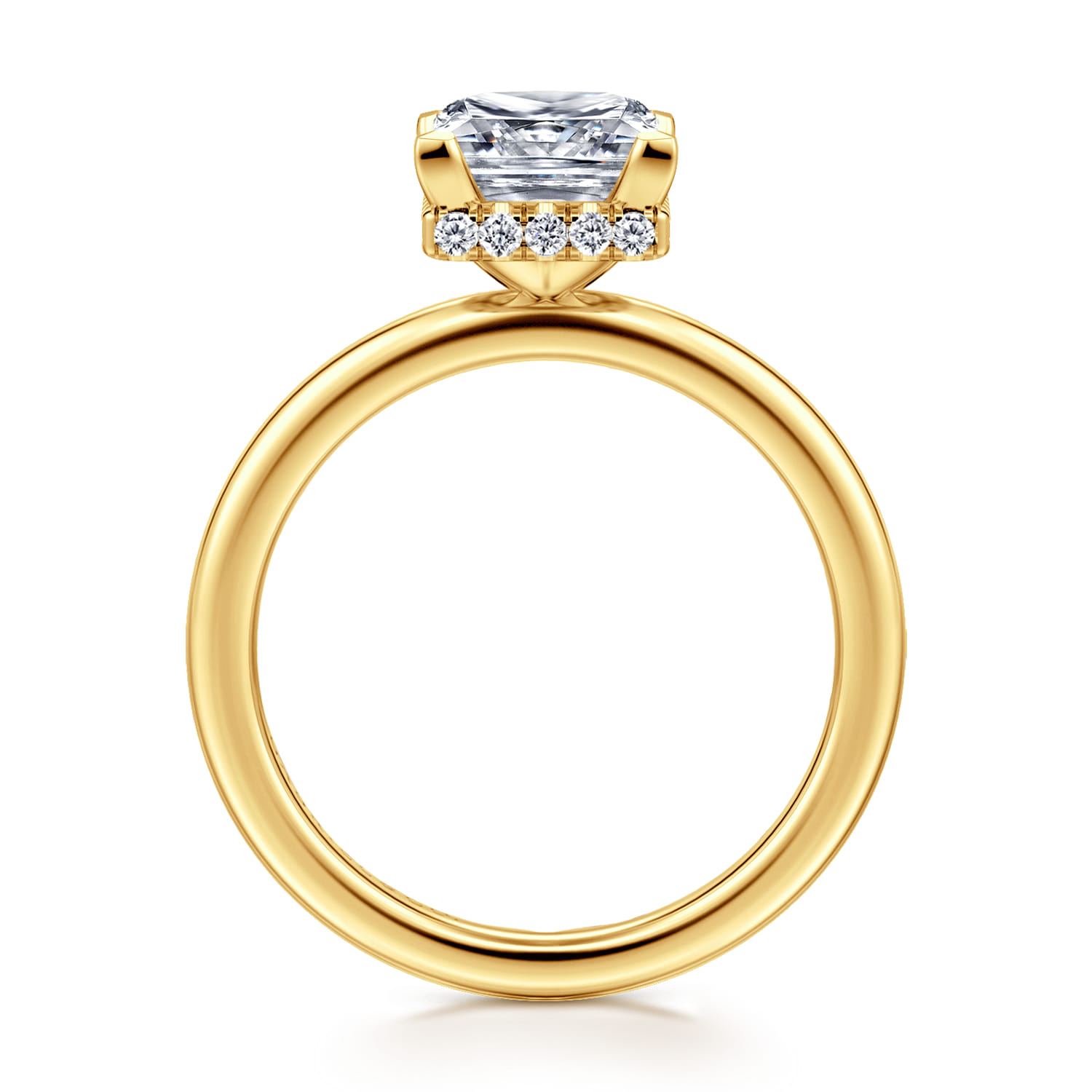 Rainah - 18K Yellow Gold Princess Diamond Engagement Ring - 0.12 ct - Shot 2