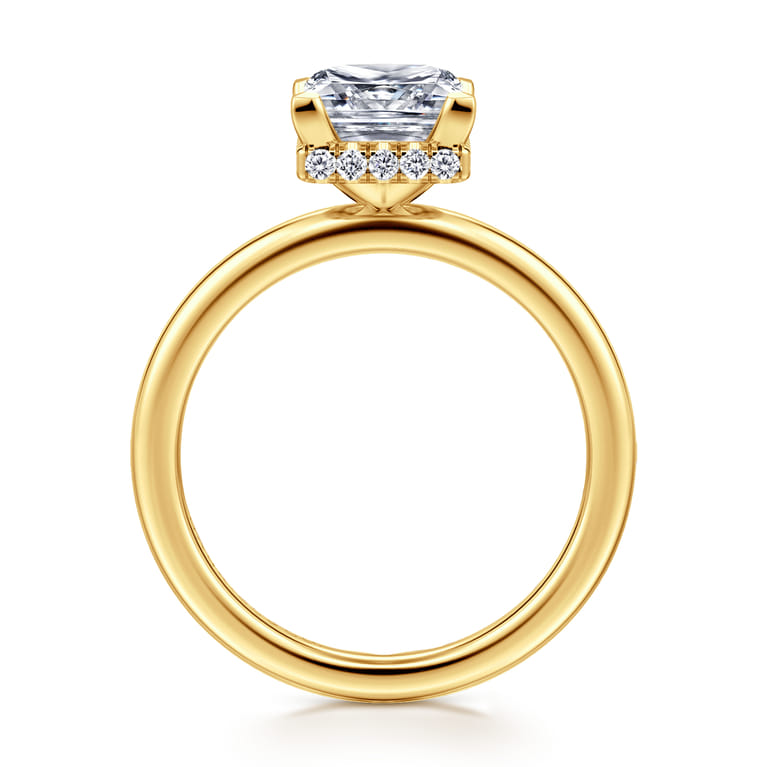 Rainah - 18K Yellow Gold Princess Diamond Engagement Ring - 0.12 ct - Shot 2