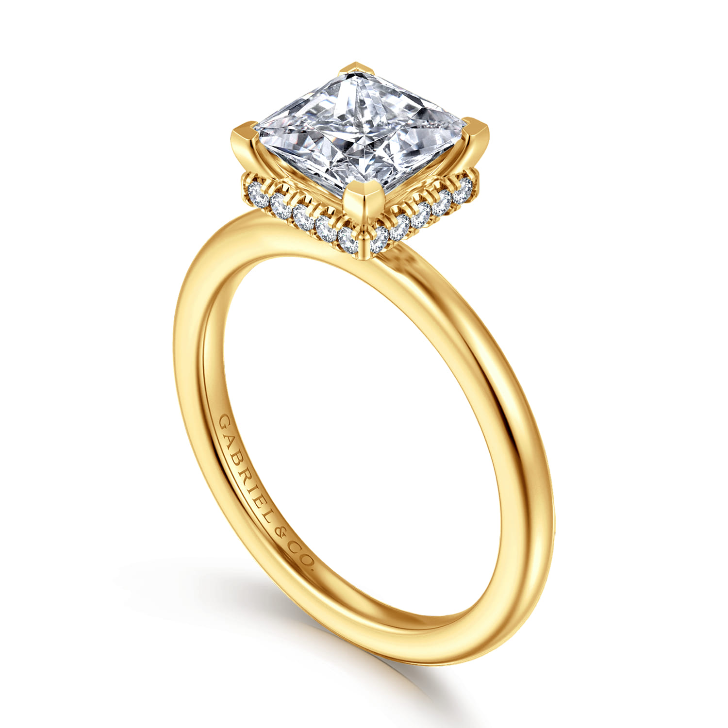 Rainah - 18K Yellow Gold Princess Diamond Engagement Ring - 0.12 ct - Shot 3
