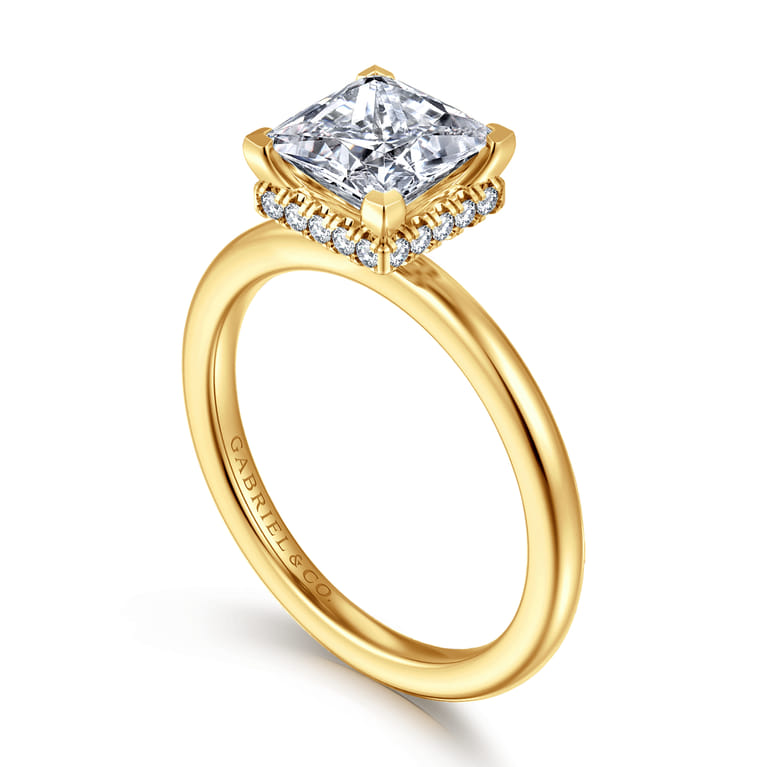 Rainah - 18K Yellow Gold Princess Diamond Engagement Ring - 0.12 ct - Shot 3