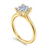 Azucena - 18K Yellow Gold Princess Cut Solitaire Diamond Engagement Ring - 0.06 ct