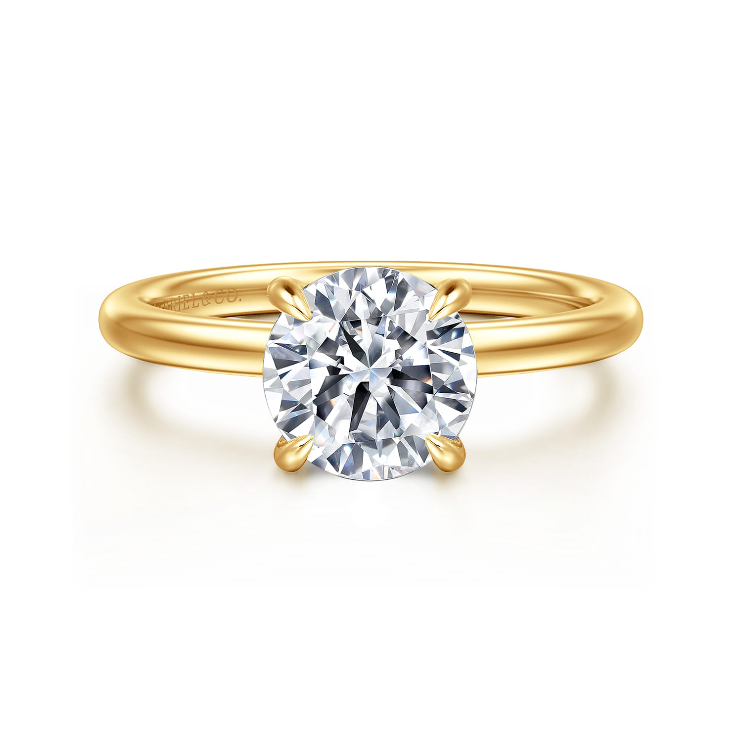 Cari - 18K Yellow Gold Round Diamond Engagement Ring - 0.06 ct - Shot 1