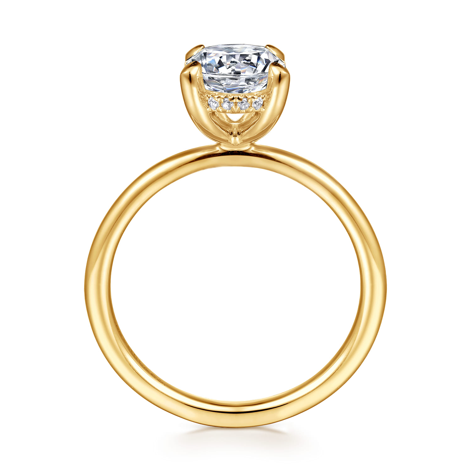 Cari - 18K Yellow Gold Round Diamond Engagement Ring - 0.06 ct - Shot 2
