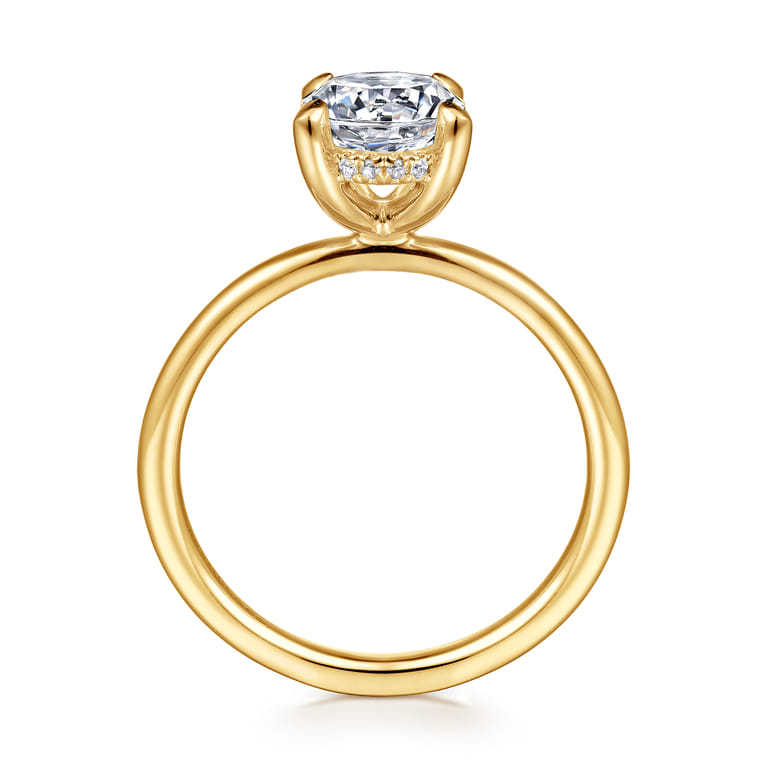 Cari - 18K Yellow Gold Round Diamond Engagement Ring - 0.06 ct - Shot 2