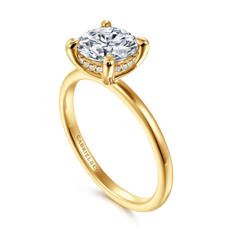 Cari - 18K Yellow Gold Round Diamond Engagement Ring - 0.06 ct - Shot 3
