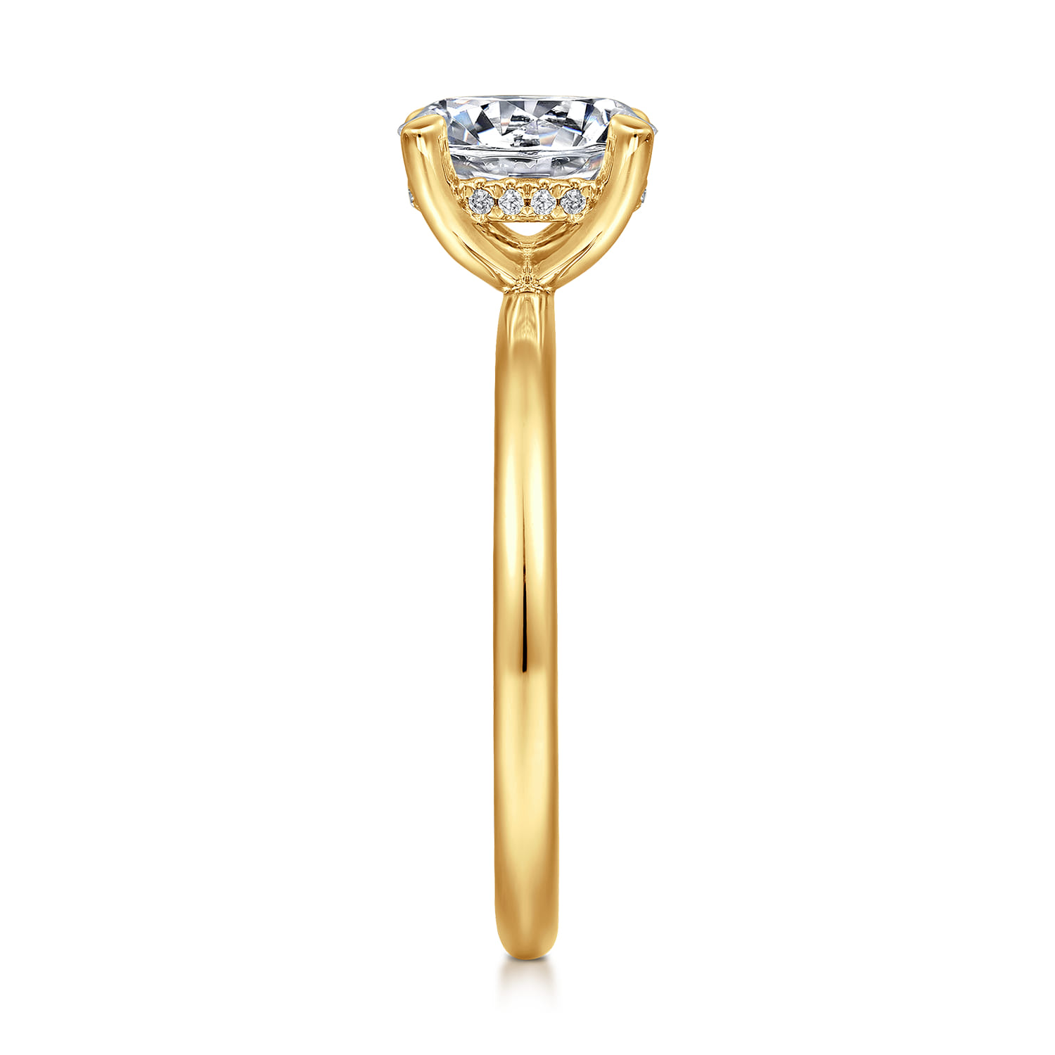 Cari - 18K Yellow Gold Round Diamond Engagement Ring - 0.06 ct - Shot 4