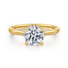 Rainah - 18K Yellow Gold Round Diamond Engagement Ring - 0.11 ct