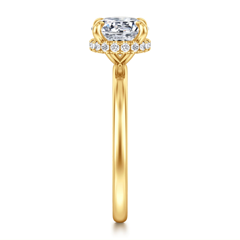 Rainah - 18K Yellow Gold Round Diamond Engagement Ring - 0.11 ct - Shot 4
