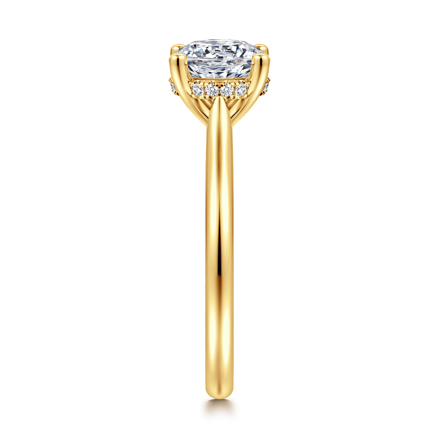 Azucena - 18K Yellow Gold Round Solitaire Diamond Engagement Ring - 0.06 ct - Shot 4