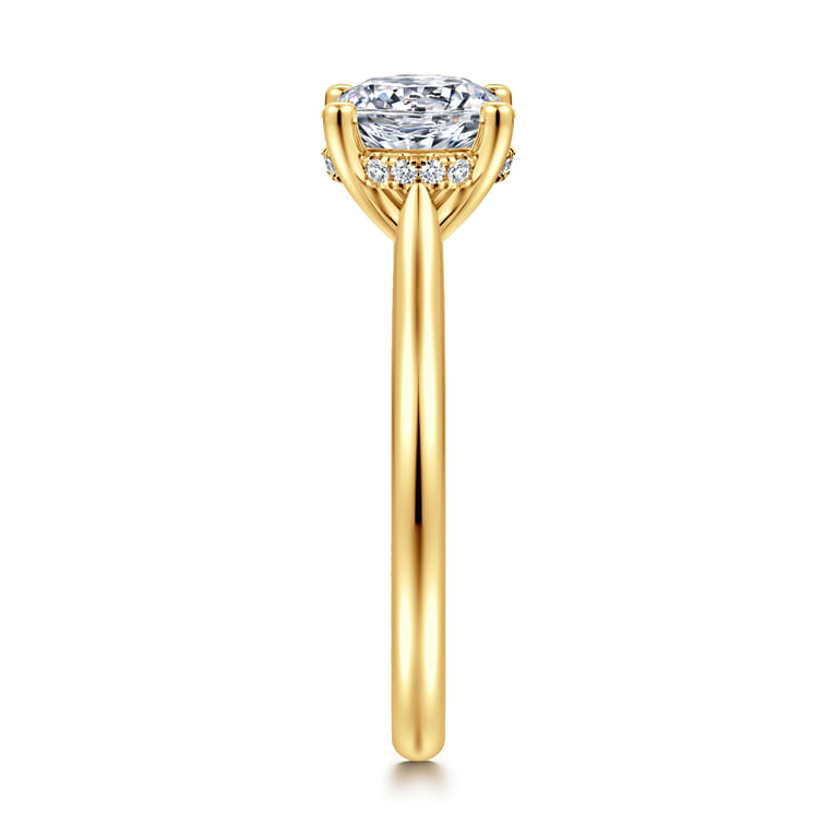 Azucena - 18K Yellow Gold Round Solitaire Diamond Engagement Ring - 0.06 ct - Shot 4