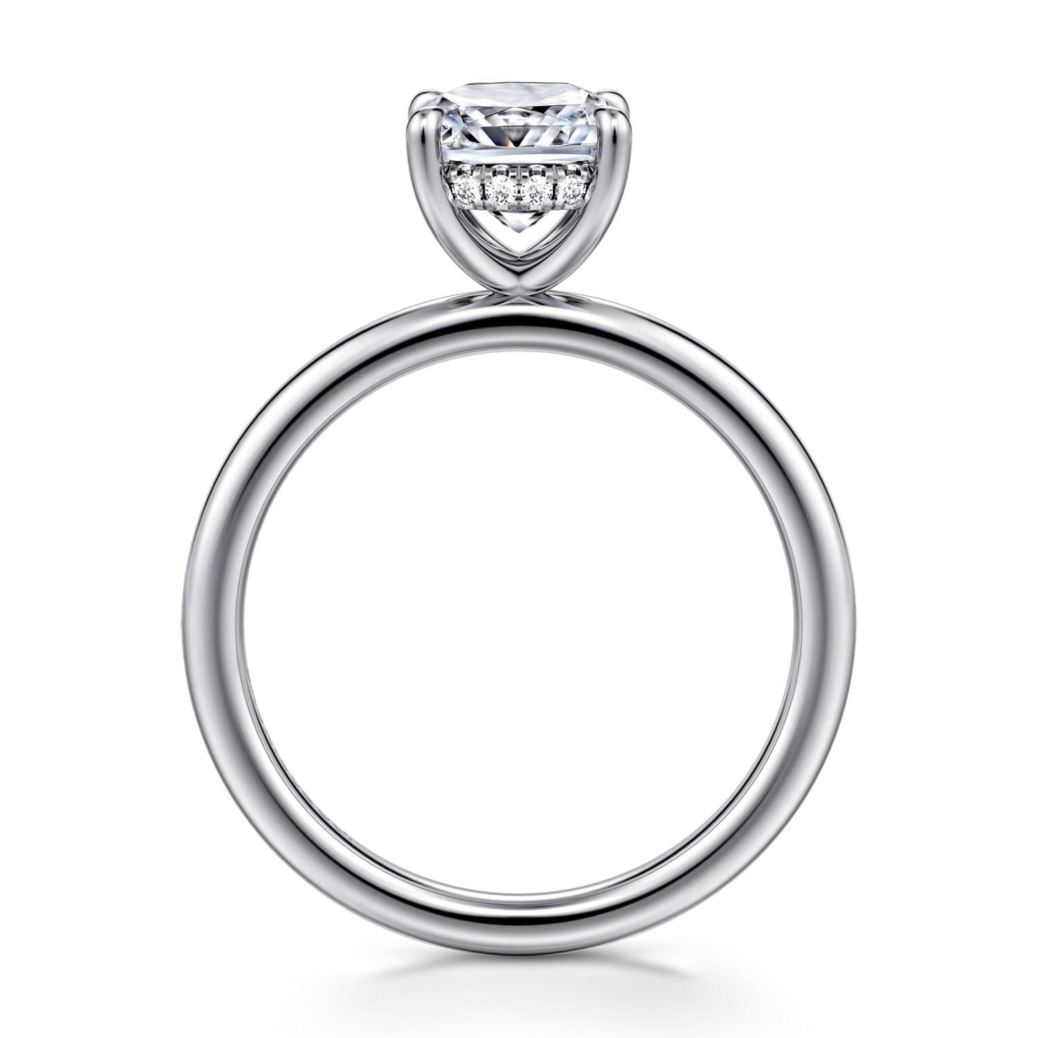 Cari - Platinum Cushion Diamond Engagement Ring - 0.06 ct - Shot 2