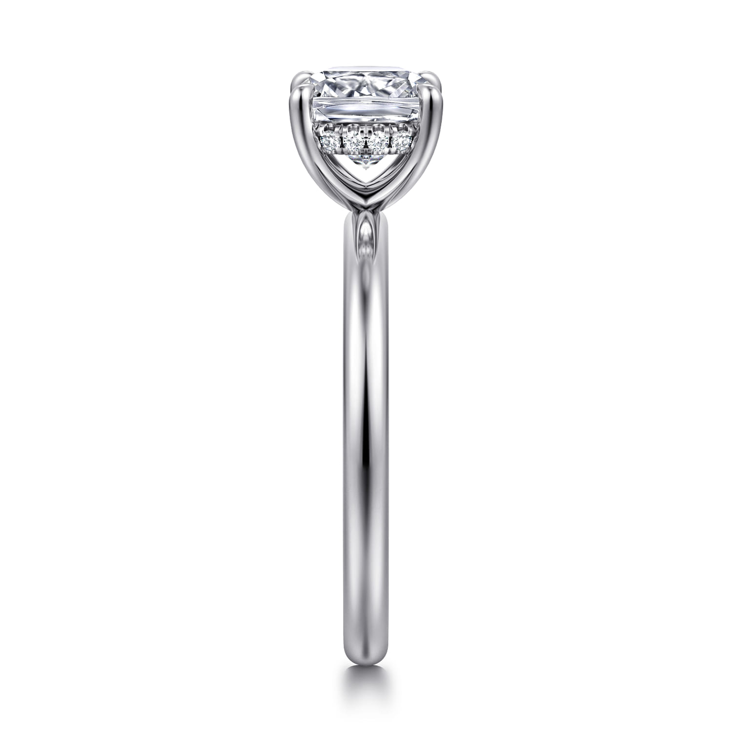 Cari - Platinum Cushion Diamond Engagement Ring - 0.06 ct - Shot 4