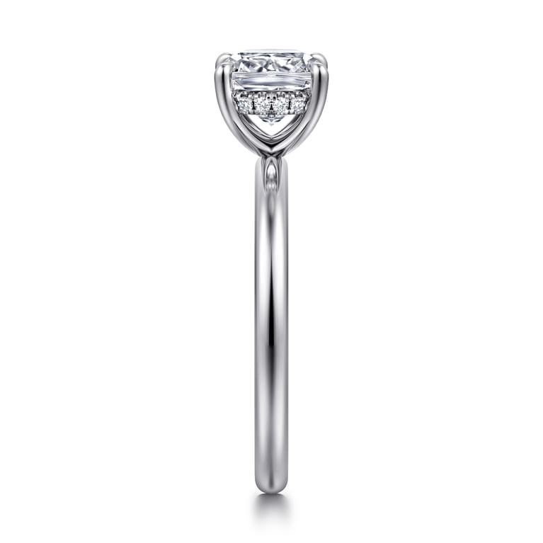 Cari - Platinum Cushion Diamond Engagement Ring - 0.06 ct - Shot 4