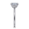 Cari - Platinum Emerald Cut Diamond Engagement Ring - 0.06 ct