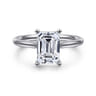 Azucena - Platinum Emerald Cut Solitaire Diamond Engagement Ring - 0.08 ct
