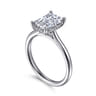 Azucena - Platinum Emerald Cut Solitaire Diamond Engagement Ring - 0.08 ct