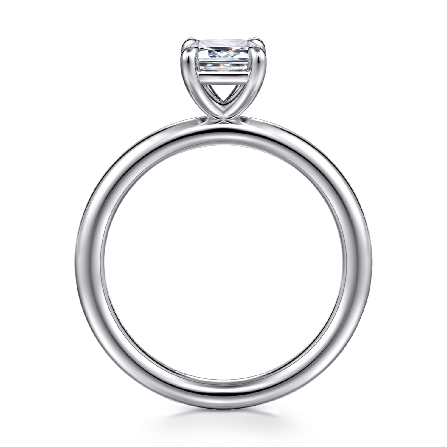 Lark - Platinum Emerald Cut Solitaire Engagement Ring - Shot 2