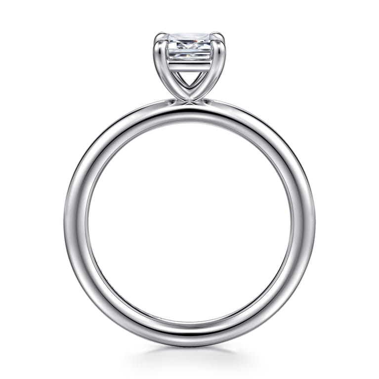 Lark - Platinum Emerald Cut Solitaire Engagement Ring - Shot 2