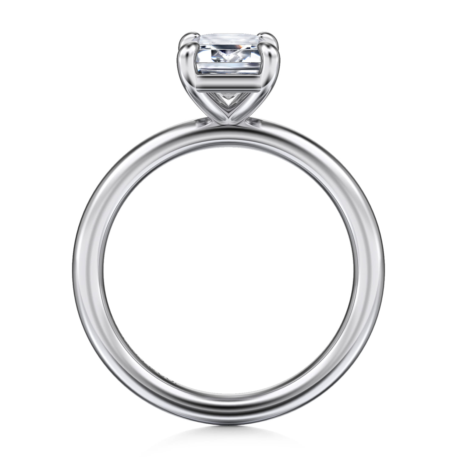 Lark - Platinum Emerald Cut Solitaire Engagement Ring - Shot 2