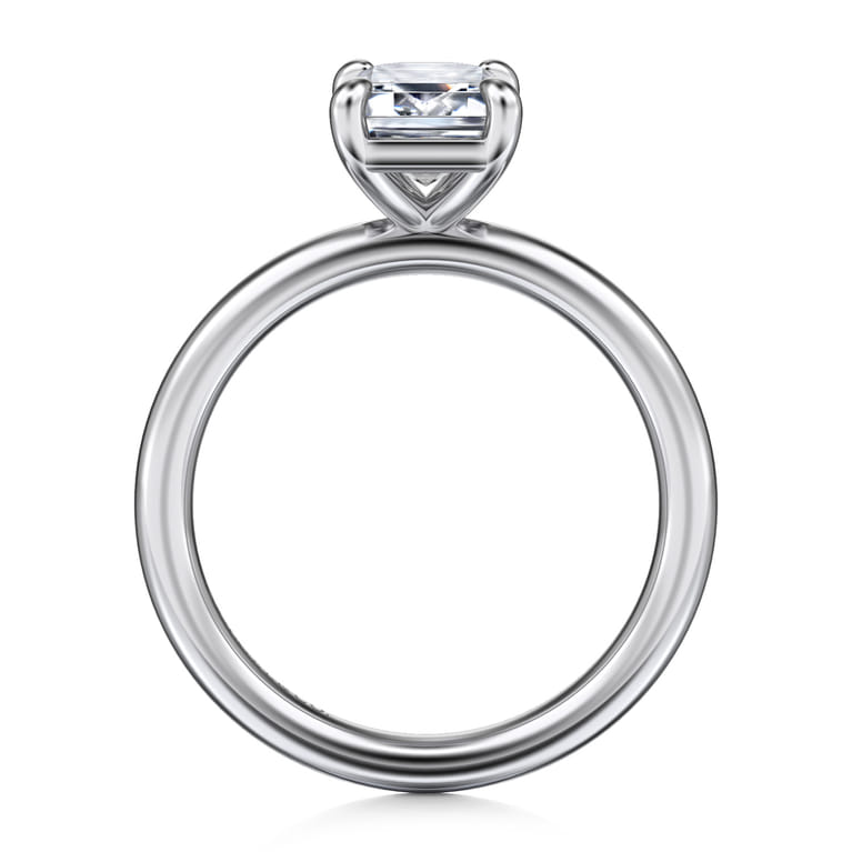 Lark - Platinum Emerald Cut Solitaire Engagement Ring - Shot 2