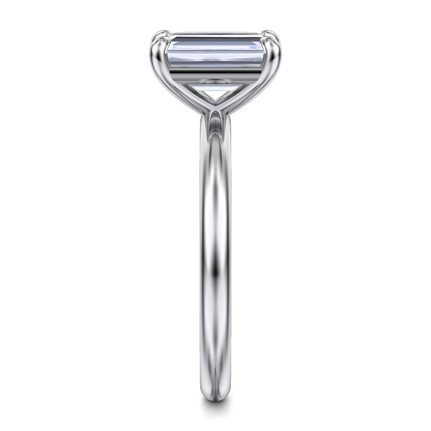 Lark - Platinum Emerald Cut Solitaire Engagement Ring - Shot 5