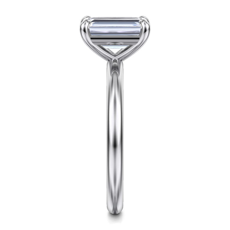 Lark - Platinum Emerald Cut Solitaire Engagement Ring - Shot 5