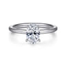 Cari - Platinum Oval Diamond Engagement Ring - 0.04 ct