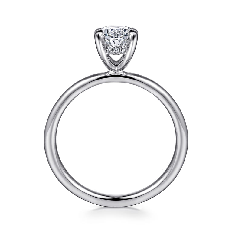 Cari - Platinum Oval Diamond Engagement Ring - 0.04 ct - Shot 2