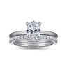 Cari - Platinum Oval Diamond Engagement Ring - 0.04 ct
