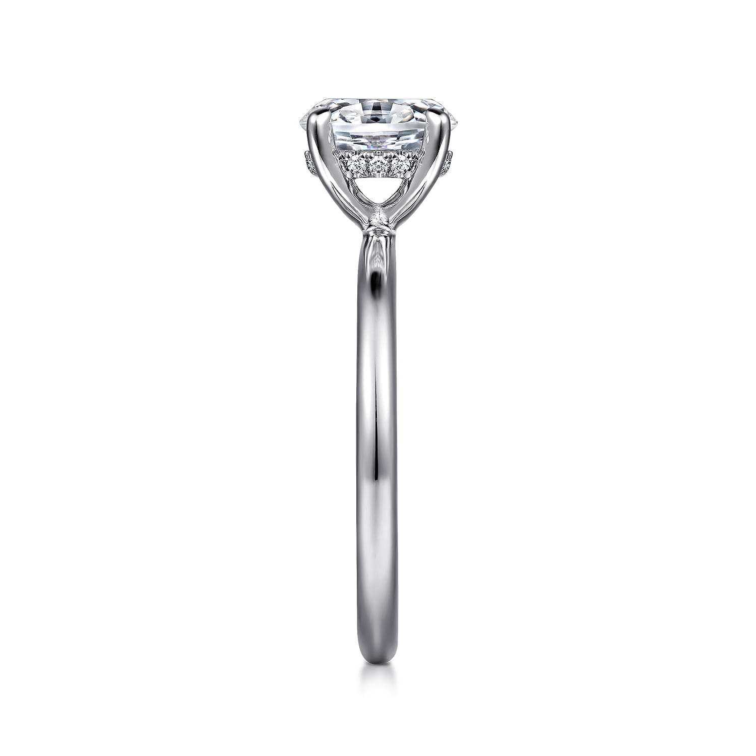 Cari - Platinum Oval Diamond Engagement Ring - 0.04 ct - Shot 5