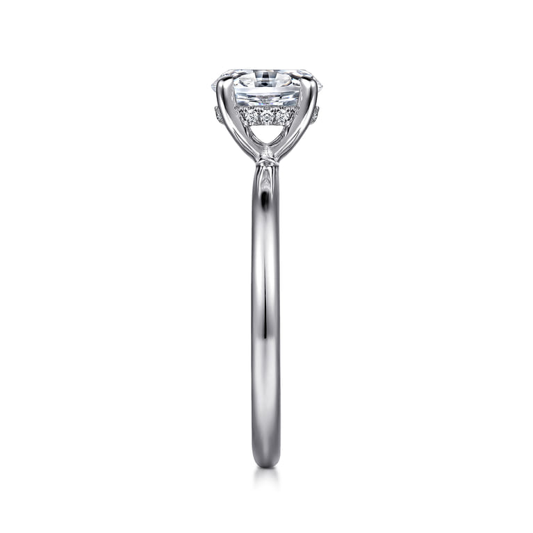 Cari - Platinum Oval Diamond Engagement Ring - 0.04 ct - Shot 5
